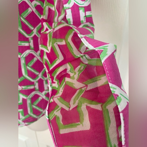 Icikuls ICIKULS Pink & Green Long Sleeve Sun Shirt Top size Small - Picture 5 of 13